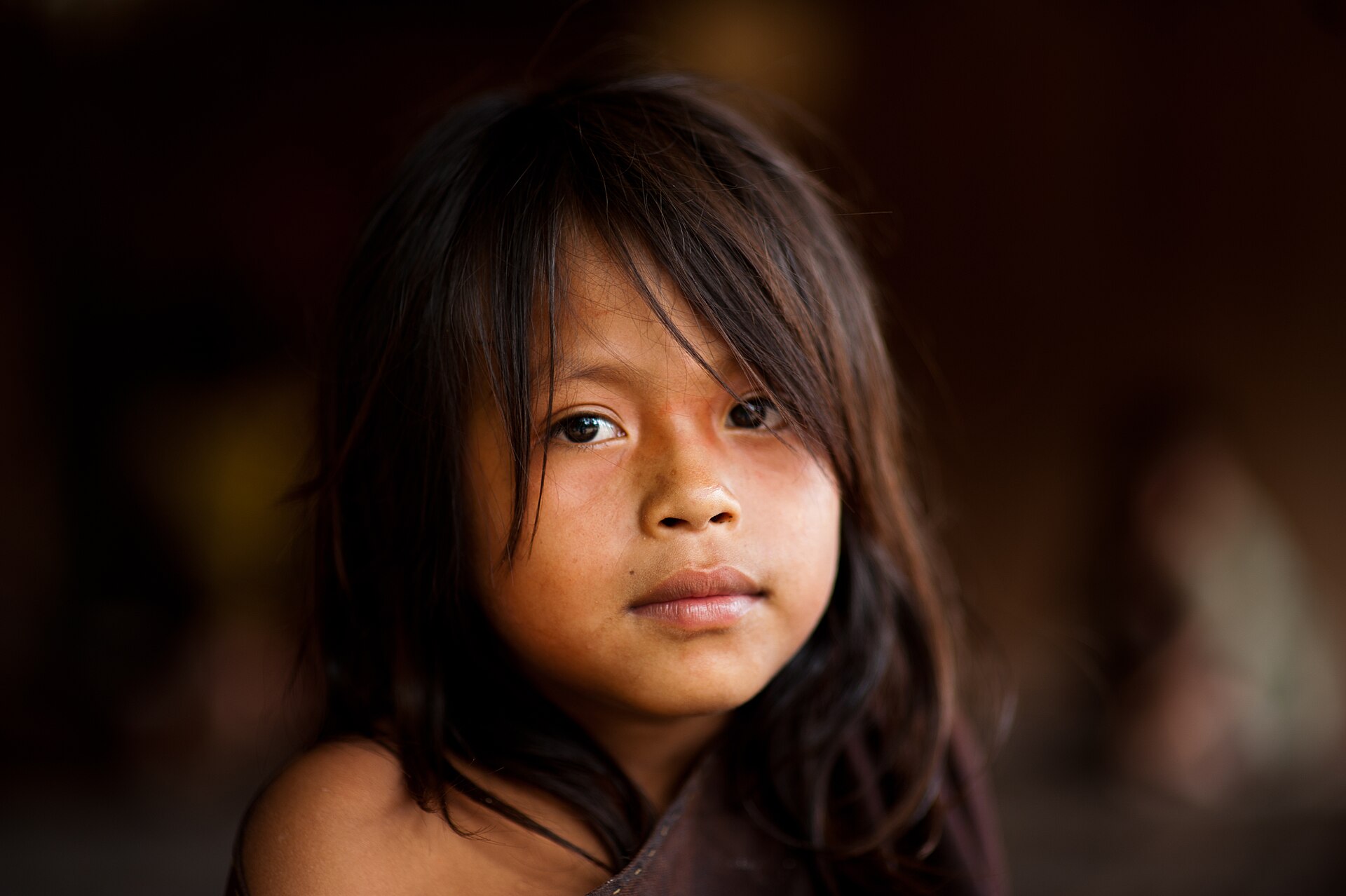 Young Ashaninka girl in an Apiwtxa village, Acre state, Brazil.