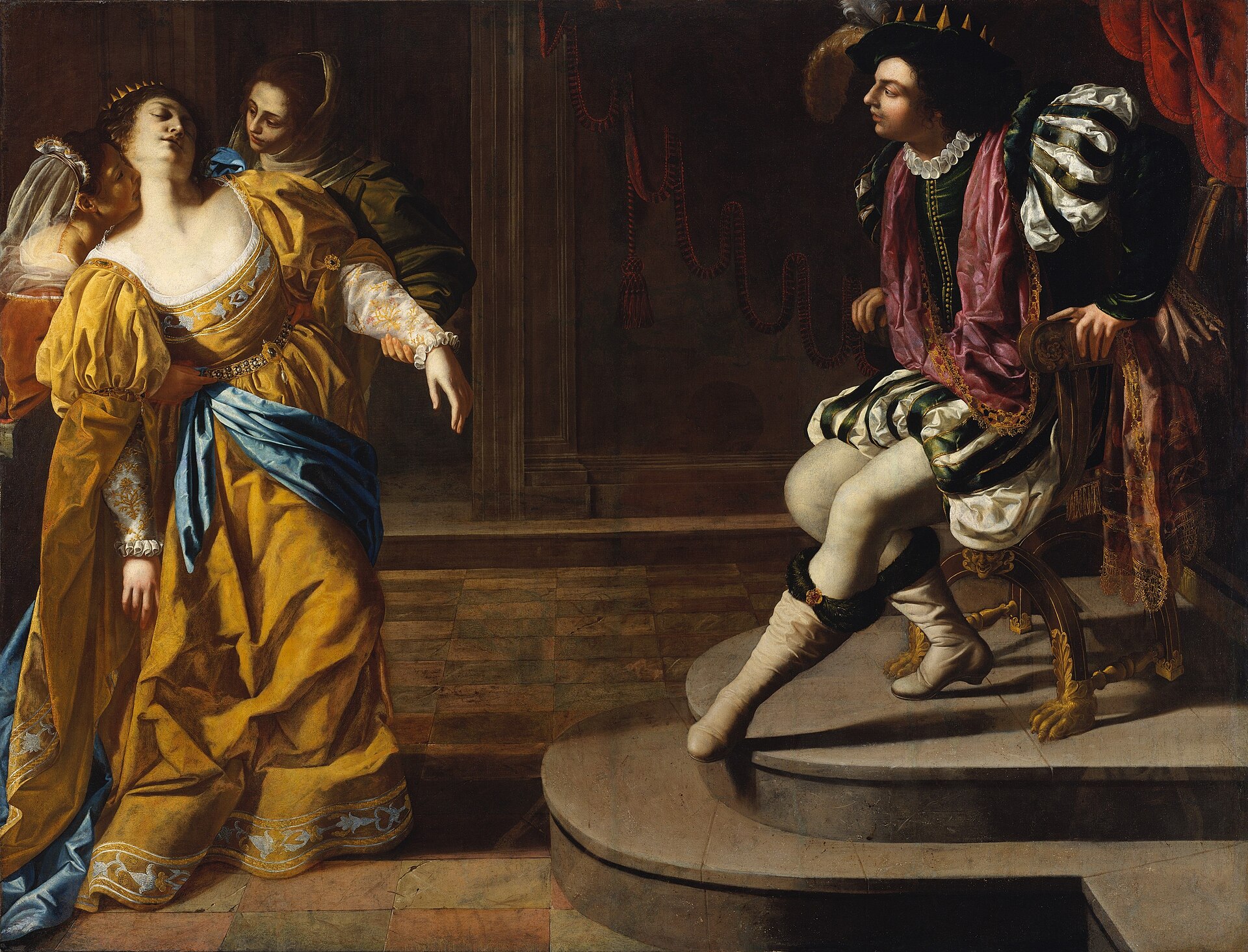 Imagem de referência de Ester e Assuero, descrito nos dados abertos como pintura de Artemisia Gentileschi