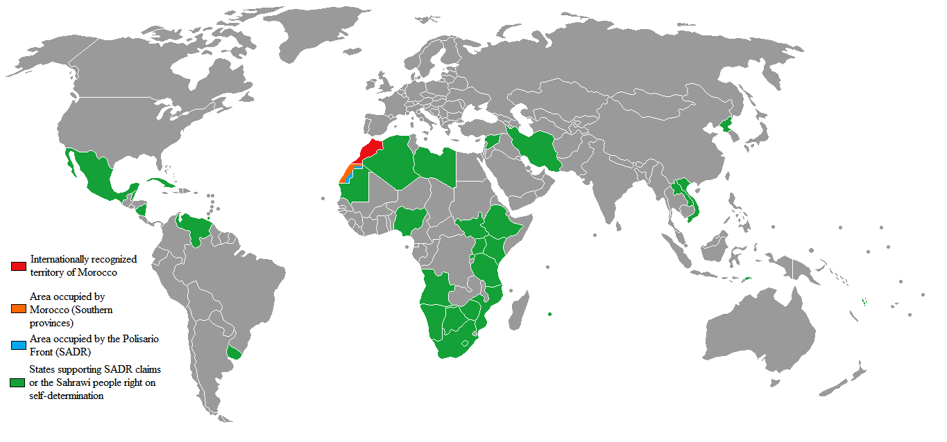 States supporting SADR claims or the Sahrawi people's right to self-determination.