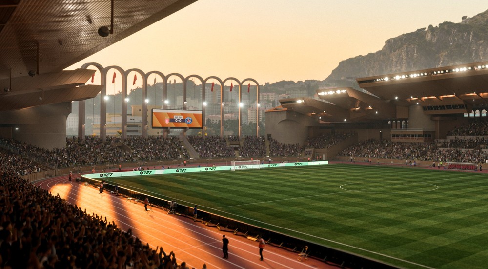 Stade Louis II, do Monaco, no EA FC 27 — Foto: Divulgação/Electronic Arts
