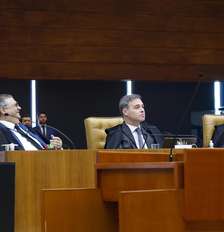 Flavio Dino, Andre Mendonça e Alexandre de Moraes no STF Foto: Luiz Silveira/STF