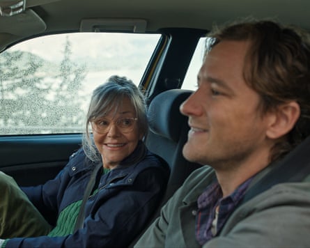 Woman and man in car