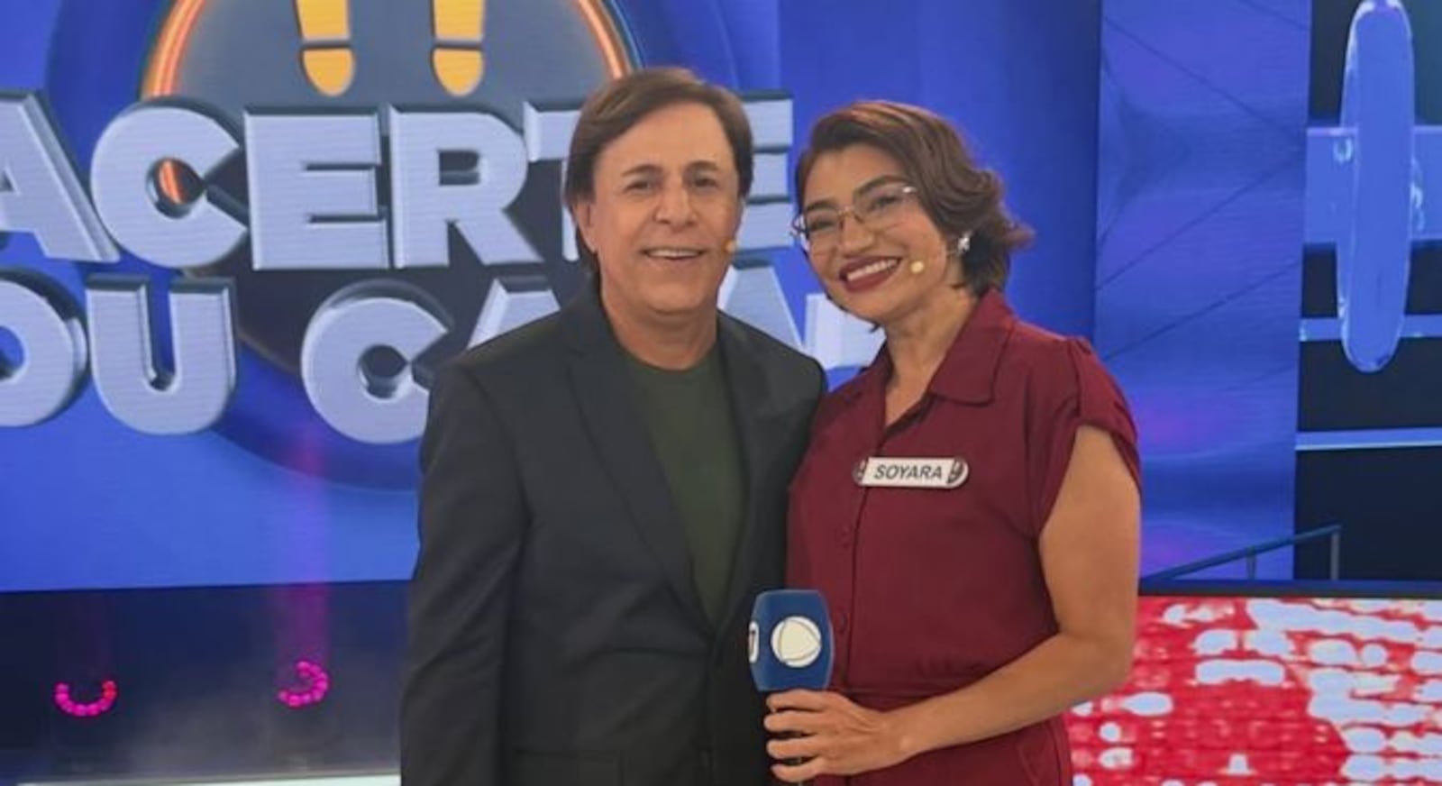 Soyara compartilhou bastidores do Acerte ou Caia! em sua visita à RECORD em São Paulo Reprodução/Instagram