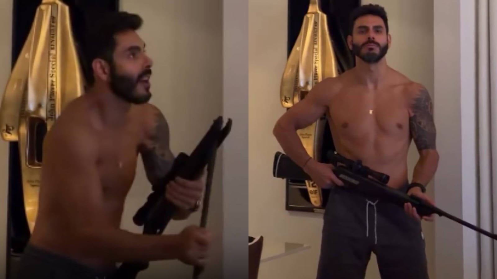 Rodolffo mostra arma para matar barata Reprodução/Instagram/@irodolffo