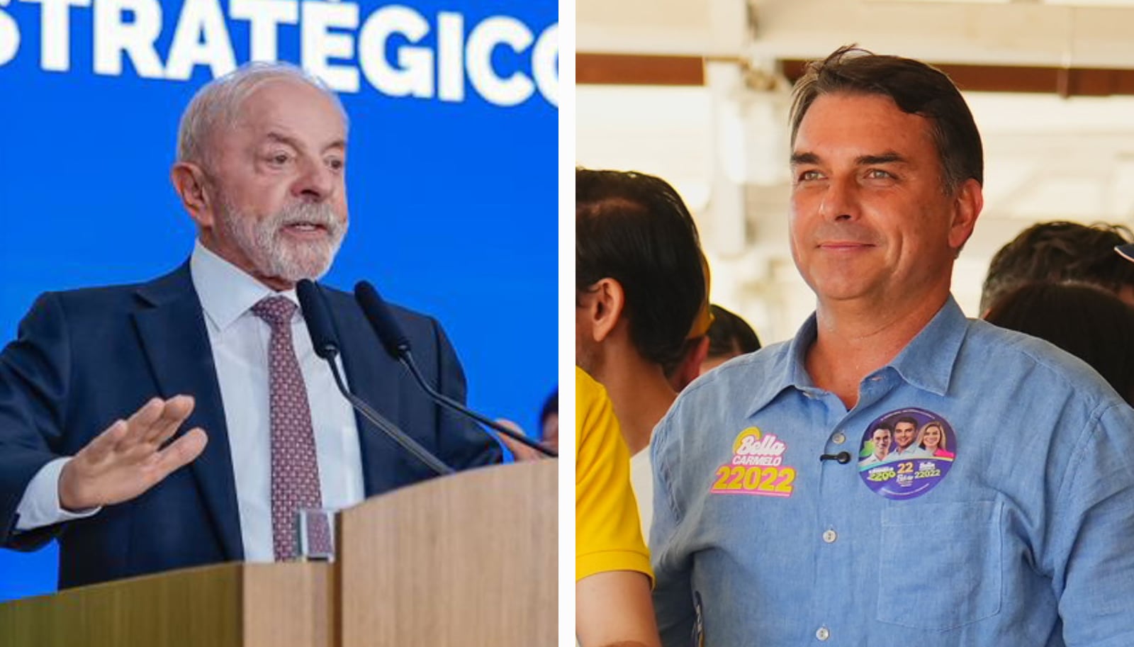 Lula e Flávio Bolsonaro lideram pesquisas na corrida ao Palácio do Planalto Montagem: Ricardo Stuckert/PR - 16.09.26; Charles Vieira/Campanha Flávio Bolsonaro - 16.09.26