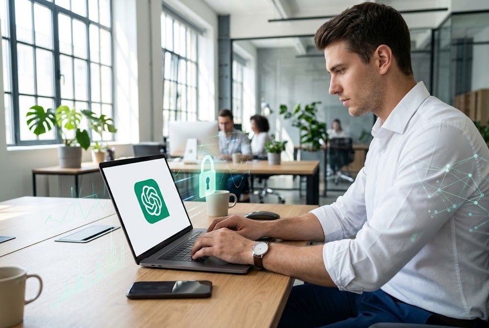 Compartilhar informações sensíveis com o ChatGPT pode expor dados da empresa; veja como se proteger — Foto: Imagem gerada por IA/Gemini
