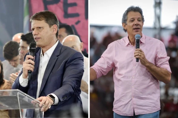 Real Time/Big Data em SP: Tarcísio tem 53% no 1º turno, e Haddad soma 36%