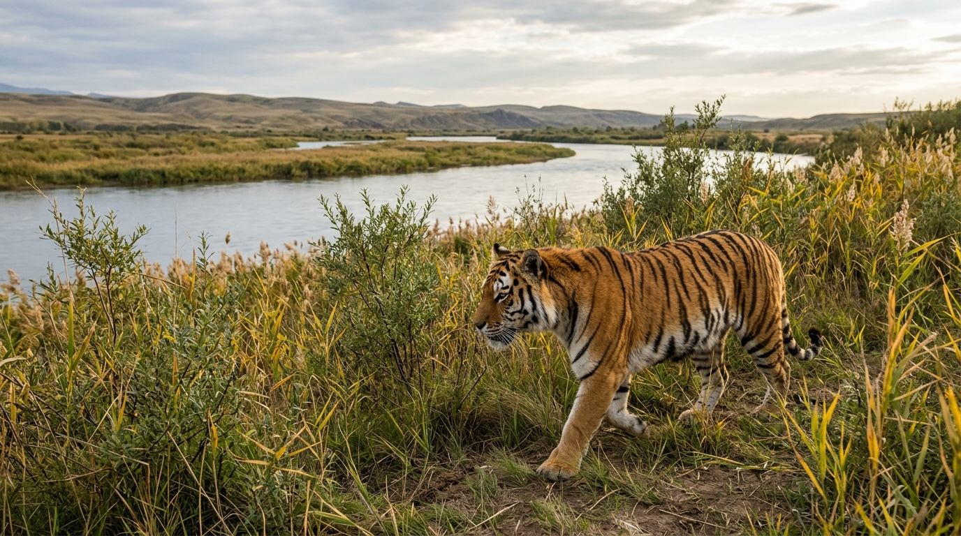 Pela primeira vez em 70 anos, o Cazaquistão soltou um tigre selvagem em seu território — marco de um projeto de reintrodução que devolve ao país um predador que tinha desaparecido por completo