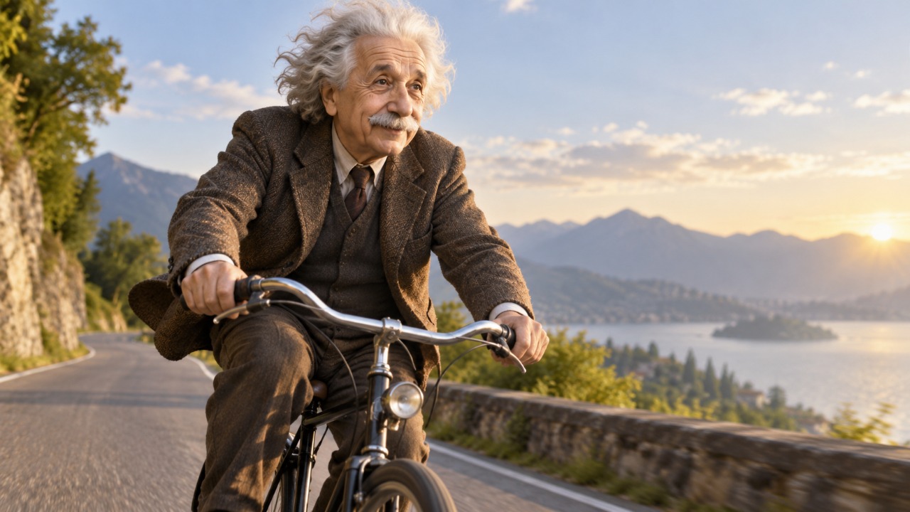 Citação do dia de Albert Einstein: “A vida é como andar de bicicleta. Para manter o equilíbrio, é preciso continuar em movimento”: Reflexões do cientista sobre mudanças, persistência, aprendizado, adaptação e crescimento ao longo da vida.