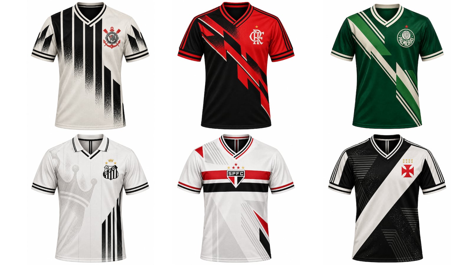 ChatGPT cria uniformes de clubes brasileiros inspirados na trend dos anos 80 ChatGPT/Varal FC