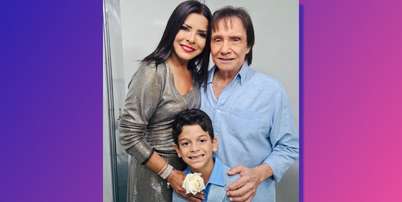 Mara Maravilha e Miguel com Roberto Carlos: o menino &eacute; f&atilde; do cantor Foto: Reprodu&ccedil;&atilde;o/@maramaravilhaoficial