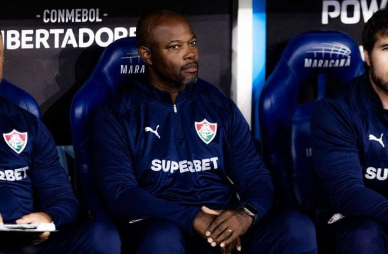 Foto: Marina Garcia / Fluminense - Legenda: Marc&atilde;o mudou completamente o ambiente nas Laranjeiras / Jogada10
