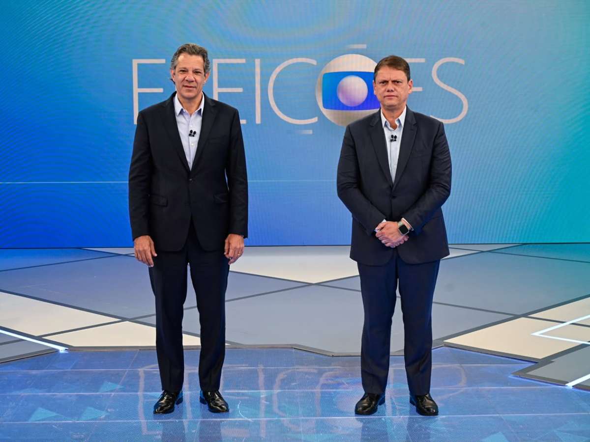 Transporte e educação são temas do 3º bloco de debate entre Tarcísio e Haddad na Globo; acompanhe ao vivo