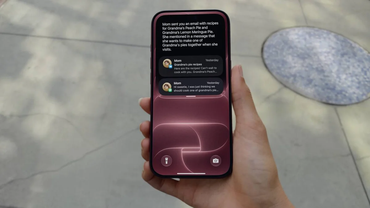 iPhone com a Siri AI ativa