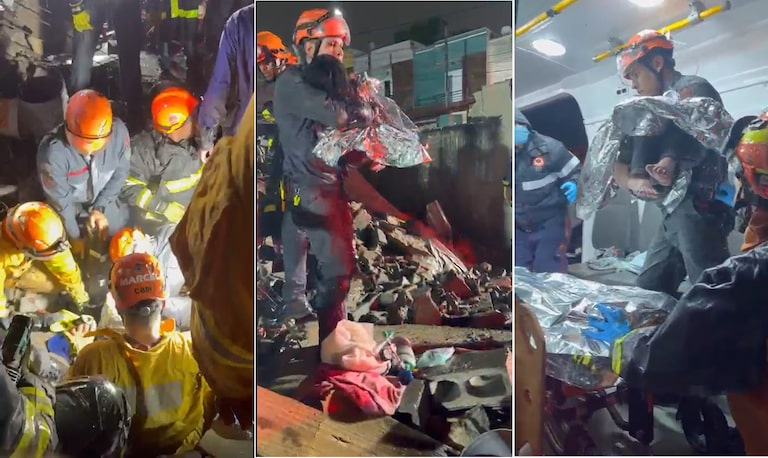 Vídeo: menina é resgatada com vida após desmoronamento de prédio em construção em SP