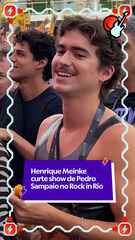 Após rumores de reconciliação, Henrique Meinke curte show de Pedro Sampaio no Rock in Rio