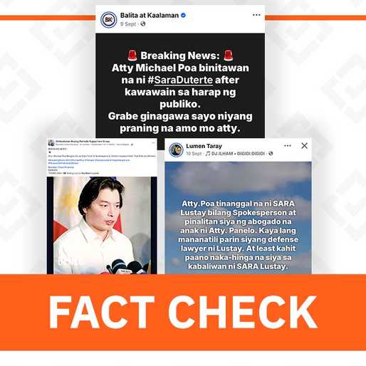 FACT CHECK: Poa remains VP Sara’s counsel, defense spokesperson in impeachment trial