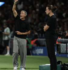 Monaco, do brasileiro Filipe Luís (à direita), venceu por 2 a 1 o PSG do técnico espanhol Luis Enrique (esquerda). Foto: RFI