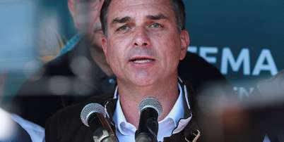 Candidato &agrave; Presid&ecirc;ncia Fl&aacute;vio Bolsonaro durante ato de campanha em Esteio, no Rio Grande do Sul 2 de setembro de 2026 REUTERS/Diego Vara Foto: Reuters