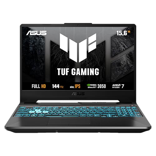 Notebook Gamer ASUS TUF Gaming A15, RTX3050 AMD RYZEN 7, 16 GB, 512 GB SSD, W11 Home, 15.6'' IPS 144Hz, Graphite Black
