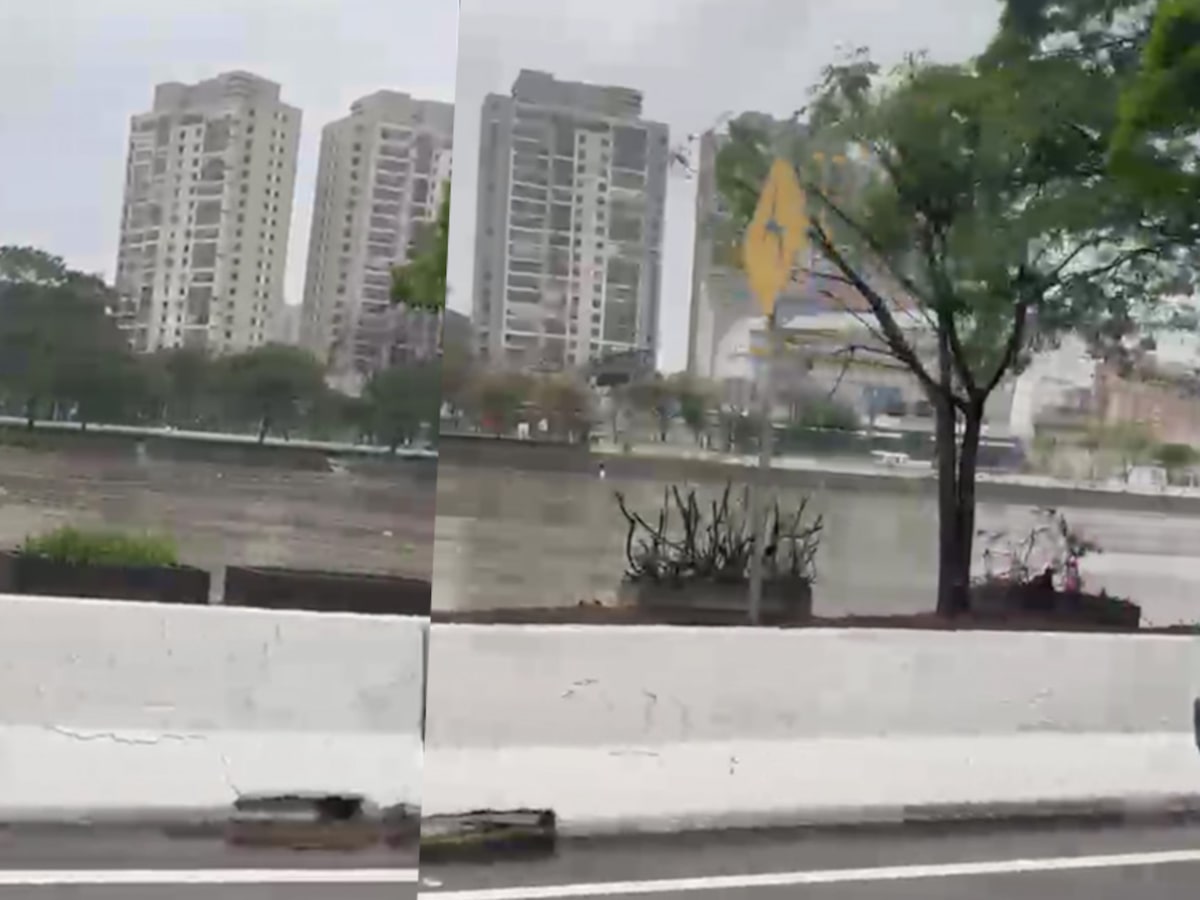 Marginal Tietê é bloqueada por causa de alagamentos na Capital paulista; veja vídeo do rio subindo