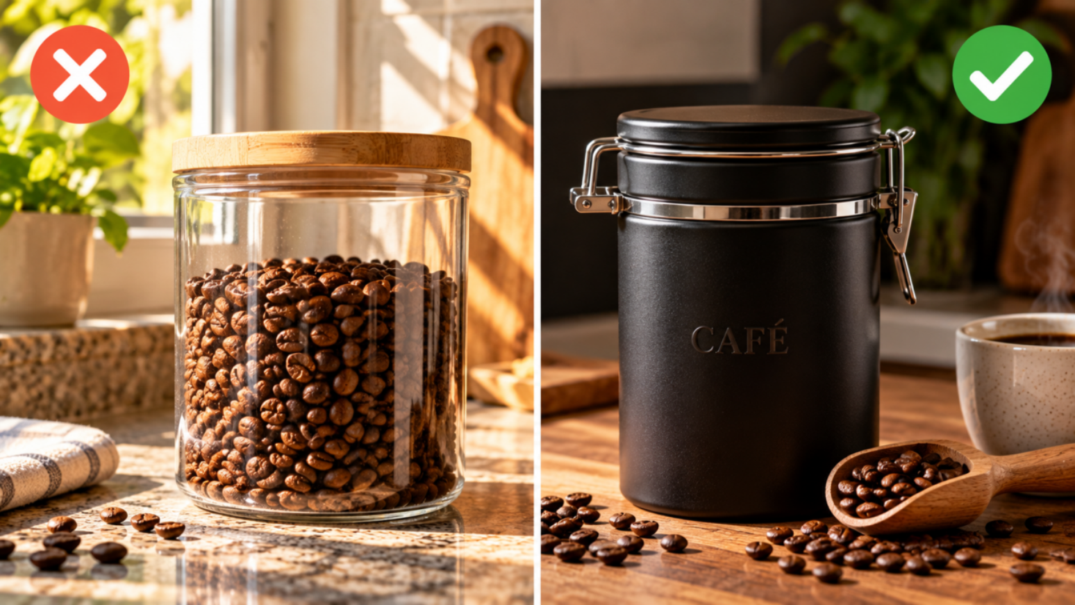 Pote transparente prejudica a conservação do café? Saiba por que a luz, a umidade e o oxigênio alteram o aroma e o sabor da bebida.