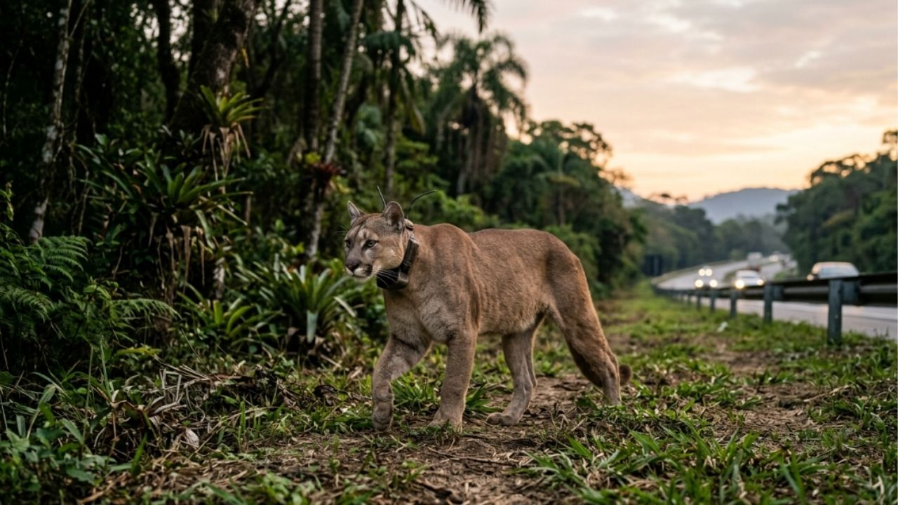 A onça-parda resgatada em 2009 voltou à natureza com radiocolar e sobreviveu 433 dias após a soltura