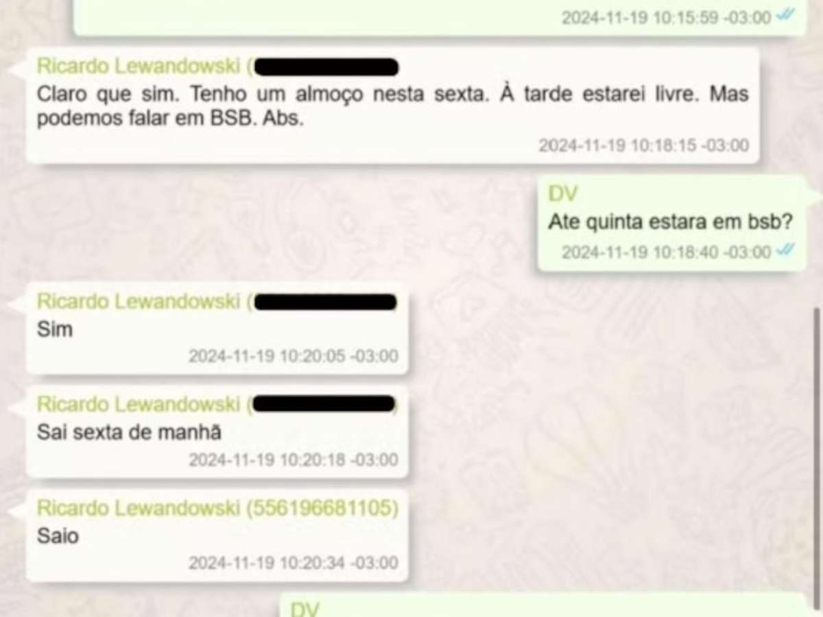 Vorcaro chamou Lewandowski de 'amigo' e marcou para beber vinho e conversar, indicam mensagens