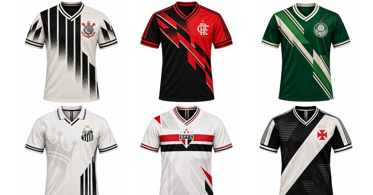 Anos 80: IA cria uniformes de clubes brasileiros na onda da trend