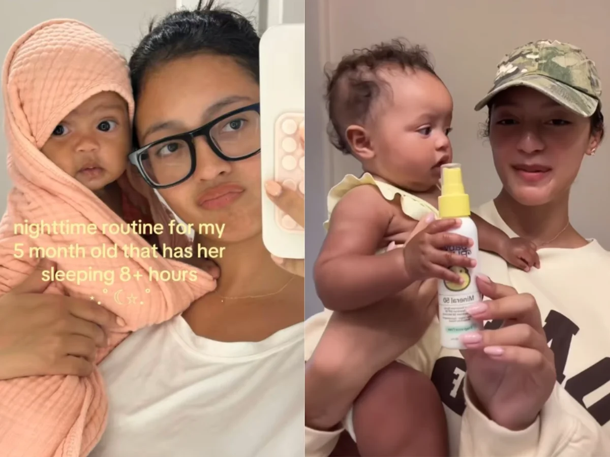 Mãe é criticada por rotina de skincare de 10 passos para filha de 5 meses