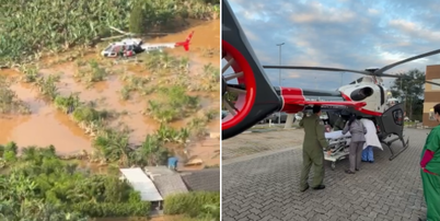 Resgate no interior de SP em meio a fortes chuvas aconteceu na terça-feira, 15 Foto: Reprodução/Defesa Civil de SP
