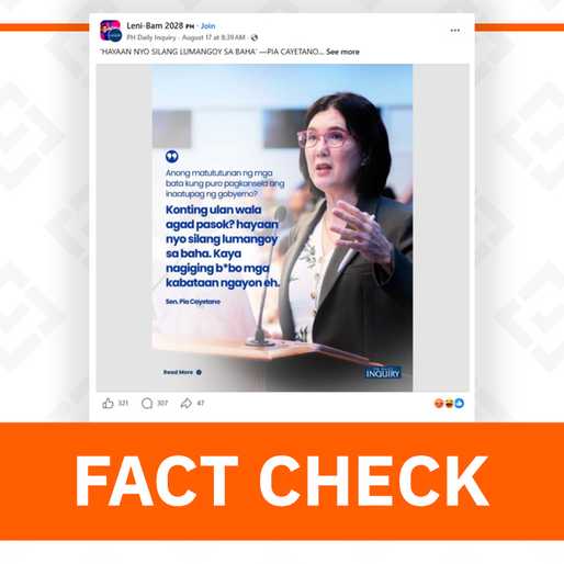 FACT CHECK: Pia Cayetano quote on recent class suspensions is fake