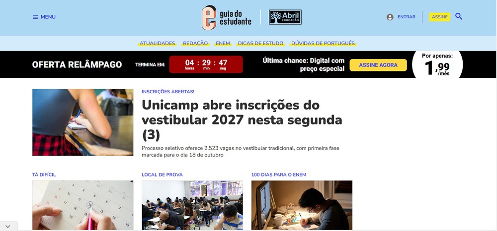 Guia do Estudante traz conteúdos voltados para o Enem e vestibulares — Foto: Reprodução/Caroline Silvestre
