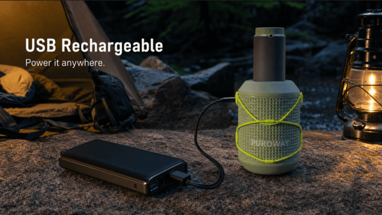 O Puroway pode ser carregado por cabo USB-C