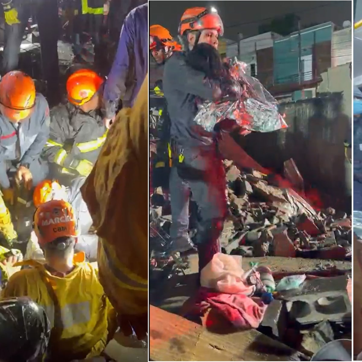Vídeo: menina é resgatada com vida após desmoronamento de prédio em construção em SP
