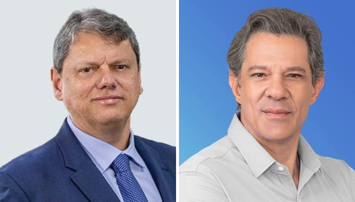 Real Time: Tarcísio tem 53% das intenções de voto no 1° turno em São Paulo; Haddad tem 36%