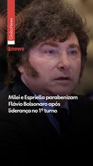 Milei e Espriella parabenizam Flávio Bolsonaro após liderança no 1º turno