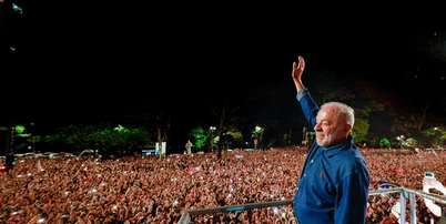 Lula em discurso de reelei&ccedil;&atilde;o em S&atilde;o Paulo, no &uacute;ltimo domingo, 25 Foto: Ricardo Stuckert