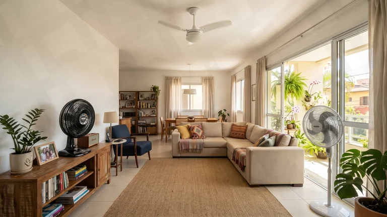 Ventilador de mesa, coluna ou teto: qual refresca mais cada ambiente?
