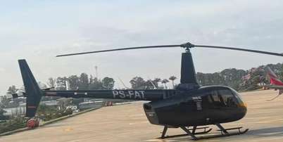 Helic&oacute;ptero de mais de R$ 10 mi &eacute; apreendido em opera&ccedil;&atilde;o de recupera&ccedil;&atilde;o patrimonial Foto: Reprodu&ccedil;&atilde;o/TV Globo