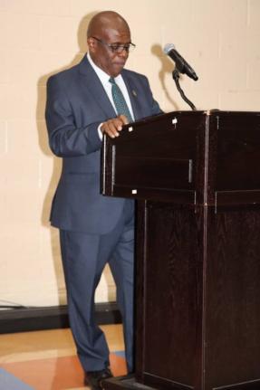 CMC Roland ‘Patel’ Matthews, St Vincent and the Grenadines’ consul general to the United State, addressing the town hall meeting.